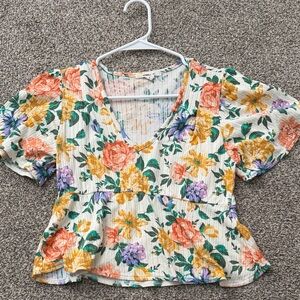 O'Neill Multicolor Floral V-Neck Blouse